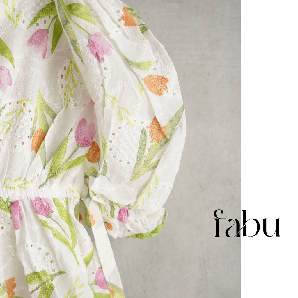 Blossom Embrace Puff-Sleeve Dress – Soft Romance & Summer Grace